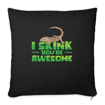 Herpetology Skink Lizard Wildlife Reptile - Sofa pillowcase 17,3'' x 17,3'' (45 x 45 cm) - black - Front