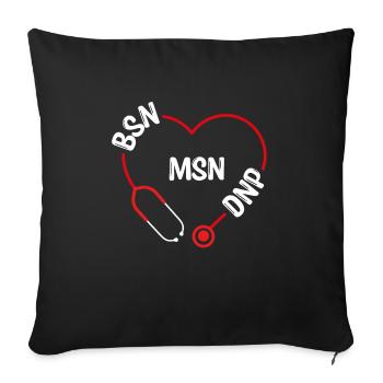 BSN MSN DNP DNP Doctor Appreciation Nurse - Sofa pillowcase 17,3'' x 17,3'' (45 x 45 cm) - black - Front
