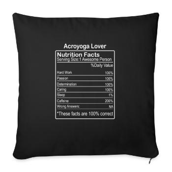 Acroyoga Lover nutrition facts - Sofakissenbezug 45 x 45 cm - Schwarz - Vorne