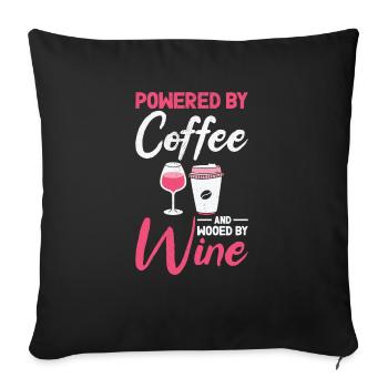 Buveur de vin de café Buveur de vin caféiné - Housse de coussin décorative 45 x 45 cm - noir - Devant