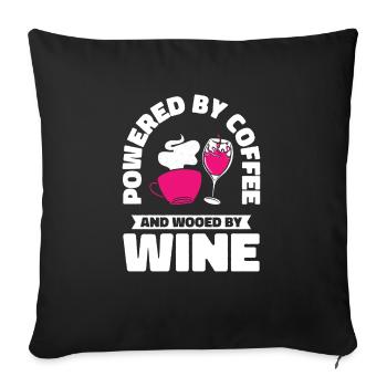 Buveur de vin de café Buveur de vin caféiné - Housse de coussin décorative 45 x 45 cm - noir - Devant