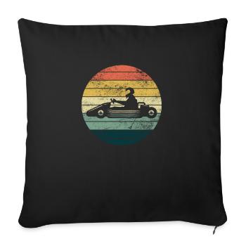 GoKart - Kartsport - Kart - Go Kart - Housse de coussin décorative 45 x 45 cm - noir - Devant