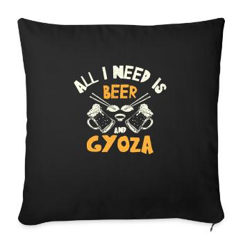 Gyoza Dumpling Asian Food Foodie Drinking - Sofa pillowcase 17,3'' x 17,3'' (45 x 45 cm) - black - Front