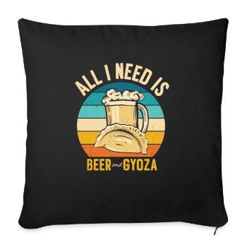 Gyoza Dumpling Asian Food Foodie Drinking - Sofa pillowcase 17,3'' x 17,3'' (45 x 45 cm) - black - Front