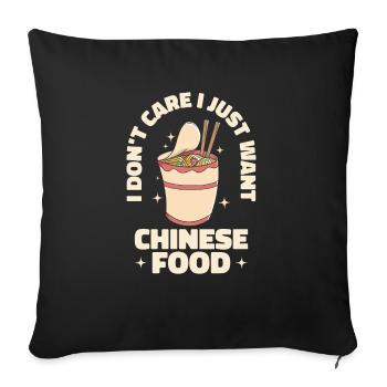 Asian Food Chinese Food Fan Noodle Foodie - Sofa pillowcase 17,3'' x 17,3'' (45 x 45 cm) - black - Front