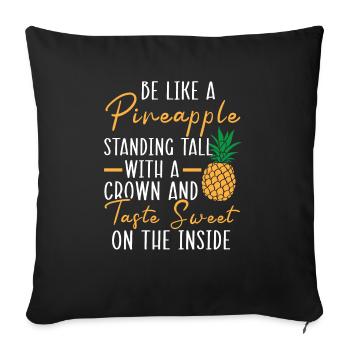 Pineapple Lover Hello Summer Tropical Fruit - Sofa pillowcase 17,3'' x 17,3'' (45 x 45 cm) - black - Front