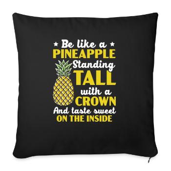 Pineapple Lover Hello Summer Tropical Fruit - Sofa pillowcase 17,3'' x 17,3'' (45 x 45 cm) - black - Front