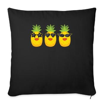 Pineapple Lover Hello Summer Tropical Fruit - Sofa pillowcase 17,3'' x 17,3'' (45 x 45 cm) - black - Front