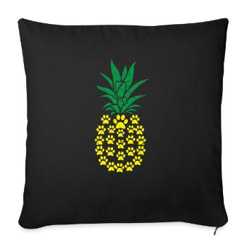 Amoureux de l’ananas Bonjour Été Chat Chien Animal - Housse de coussin décorative 45 x 45 cm - noir - Devant