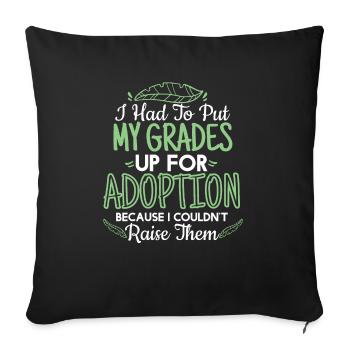 Grades Up For Adoption - Sofa pillowcase 17,3'' x 17,3'' (45 x 45 cm) - black - Front