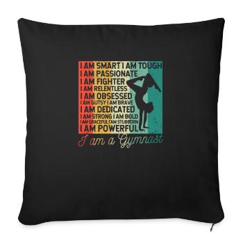 Ich bin ein Turner Lustige Gymnastik Trainer - Sofakissenbezug 45 x 45 cm - Schwarz - Vorne