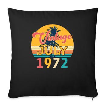 1972 Juli 50 Jahre - Sofakissenbezug 45 x 45 cm - Schwarz - Vorne