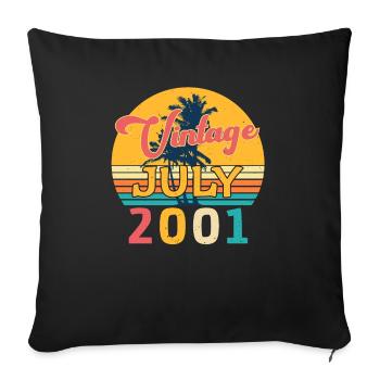 Year of construction July 2001 - Sofa pillowcase 17,3'' x 17,3'' (45 x 45 cm) - black - Front