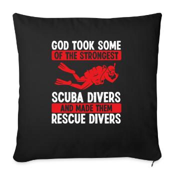 Scuba Rescue Diving Gode made them Rescue Diver - Sofakissenbezug 45 x 45 cm - Schwarz - Vorne