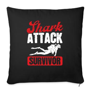 Scuba Diving Shark Attack Survivor Scuba Diver - Sofakissenbezug 45 x 45 cm - Schwarz - Vorne