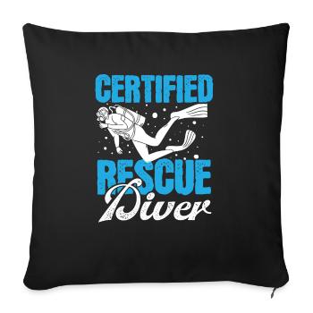 Professional Rescue Diving Scuba Rescue Diver - Sofa pillowcase 17,3'' x 17,3'' (45 x 45 cm) - black - Front