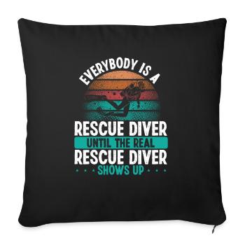 Scuba Rescue Diving First Aid Funny Rescue Diver - Sofakissenbezug 45 x 45 cm - Schwarz - Vorne