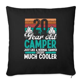 20 Year Old Camper Scouting Camping 20 Birthday - Sofakissenbezug 45 x 45 cm - Schwarz - Vorne