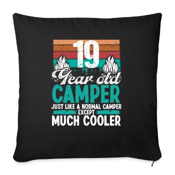19 Year Old Camper Scouting Camping 19 Birthday - Sofa pillowcase 17,3'' x 17,3'' (45 x 45 cm) - black - Front