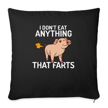 Je ne mange rien qui pète Végétalien Végétarien - Housse de coussin décorative 45 x 45 cm - noir - Devant