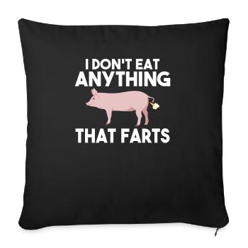 Je ne mange rien qui pète Végétalien Végétarien - Housse de coussin décorative 45 x 45 cm - noir - Devant