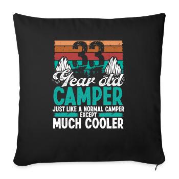 33 Year Old Camper Scouting Camping 33 Birthday - Sofa pillowcase 17,3'' x 17,3'' (45 x 45 cm) - black - Front