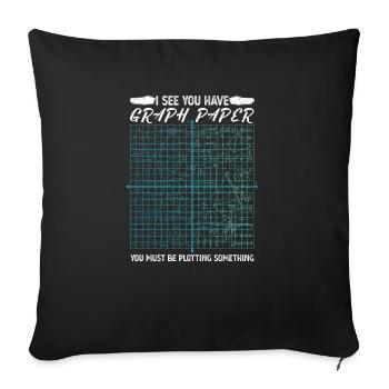 Je vois que vous avez graph paper mathematics pun formula - Housse de coussin décorative 45 x 45 cm - noir - Devant