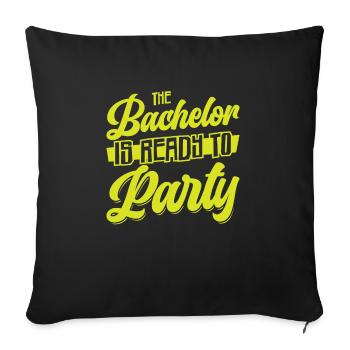 Bachelor Drinking Liquor Bachelor Party Groom - Sofa pillowcase 17,3'' x 17,3'' (45 x 45 cm) - black - Front
