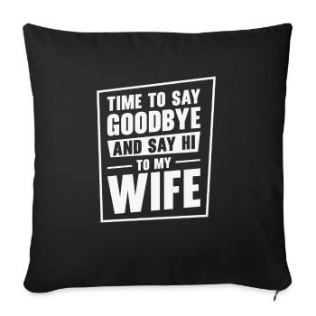 Célibataire Fiancé Mariage Épouse Anniversaire de mariage - Housse de coussin décorative 45 x 45 cm - noir - Devant