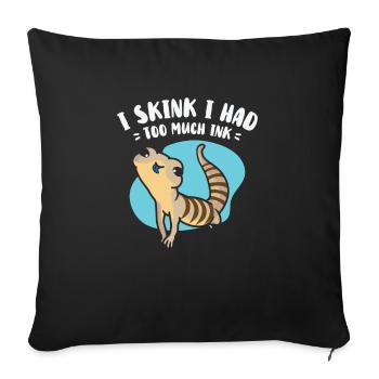 Herpetology Blue-tongued Skink Lizard Wildlife - Sofa pillowcase 17,3'' x 17,3'' (45 x 45 cm) - black - Front