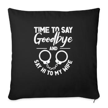 Célibataire Fiancé Mariage Épouse Anniversaire de mariage - Housse de coussin décorative 45 x 45 cm - noir - Devant