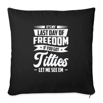 Célibataire Drinking Freedom Titties - Housse de coussin décorative 45 x 45 cm - noir - Devant