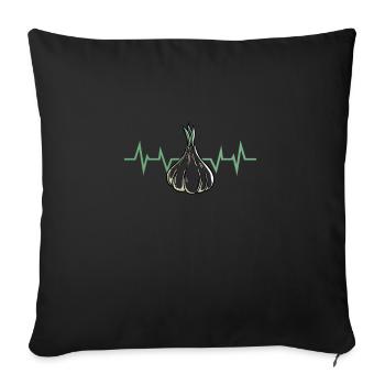 Knoblauch Pflanze - Sofakissenbezug 45 x 45 cm - Schwarz - Vorne