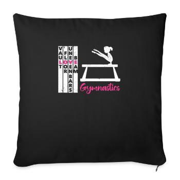 Jump Floor Step Bars Beam Gymnastique Drôle - Housse de coussin décorative 45 x 45 cm - noir - Devant