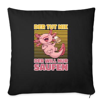 Saufen Bier Trinken Anime - Lustiges Saufen - Sofakissenbezug 45 x 45 cm - Schwarz - Vorne