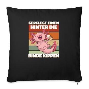 Lustiges Saufen Bier Trinken - Sofakissenbezug 45 x 45 cm - Schwarz - Vorne