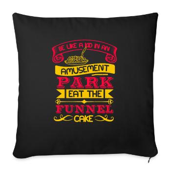Trichterkuchenliebhaber - Funny Fair - Sofakissenbezug 45 x 45 cm - Schwarz - Vorne