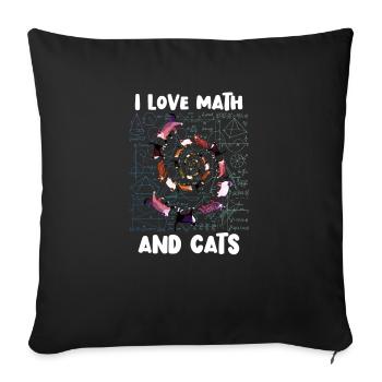 Math Kitty Cat J’adore maths et chats mathématiques - Housse de coussin décorative 45 x 45 cm - noir - Devant