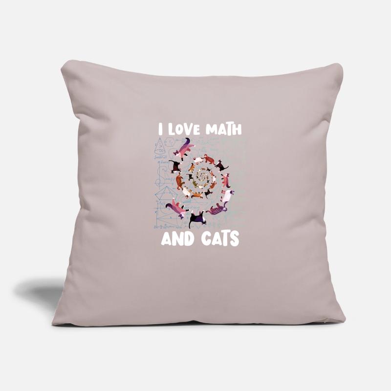 Math Kitty Cat J’adore maths et chats mathématiques Housse de coussin décorative 45 x 45 cm