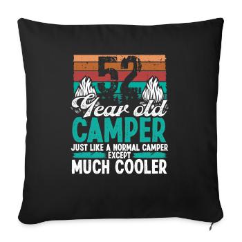 52 Year Old Camper Scouting Camping 52 Birthday - Sofa pillowcase 17,3'' x 17,3'' (45 x 45 cm) - black - Front