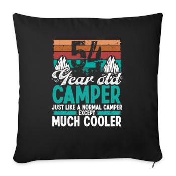 54 Year Old Camper Scouting Camping 54 Birthday - Sofa pillowcase 17,3'' x 17,3'' (45 x 45 cm) - black - Front