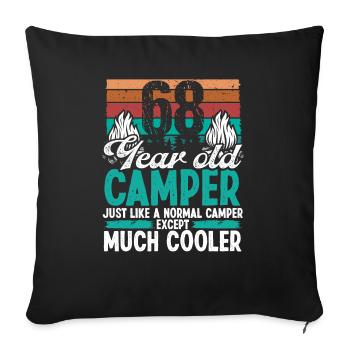 68 Year Old Camper Scouting Camping 68 Birthday - Sofa pillowcase 17,3'' x 17,3'' (45 x 45 cm) - black - Front