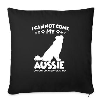 Berger australien drôle aussie chiens de promenade - Housse de coussin décorative 45 x 45 cm - noir - Devant