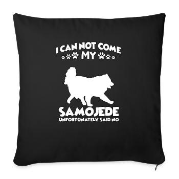 Samoyed Walk Motif Propriétaire de chien Samoyed - Housse de coussin décorative 45 x 45 cm - noir - Devant