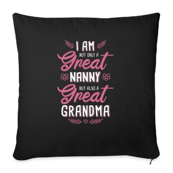 Assistante maternelle Nounou Grand-mère Baby-sitter - Housse de coussin décorative 45 x 45 cm - noir - Devant