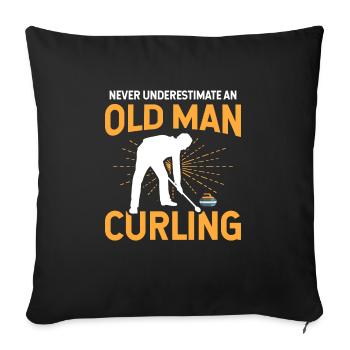 Sport Winter sports Ball sport Curling - Sofa pillowcase 17,3'' x 17,3'' (45 x 45 cm) - black - Front
