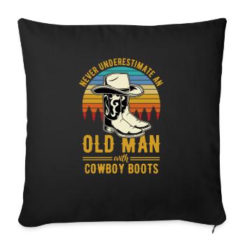 Wild West Western Rodeo Bull Riding Cowboy - Sofa pillowcase 17,3'' x 17,3'' (45 x 45 cm) - black - Front
