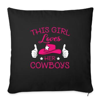 Wild West Western Rodeo Bull Riding Cowboy - Sofa pillowcase 17,3'' x 17,3'' (45 x 45 cm) - black - Front