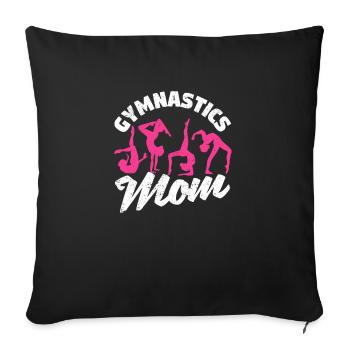 Mignon gymnaste parents gymnastique famille maman - Housse de coussin décorative 45 x 45 cm - noir - Devant