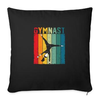 Turnerin Silhouette Gymnastik Vintage Turnerinnen - Sofakissenbezug 45 x 45 cm - Schwarz - Vorne